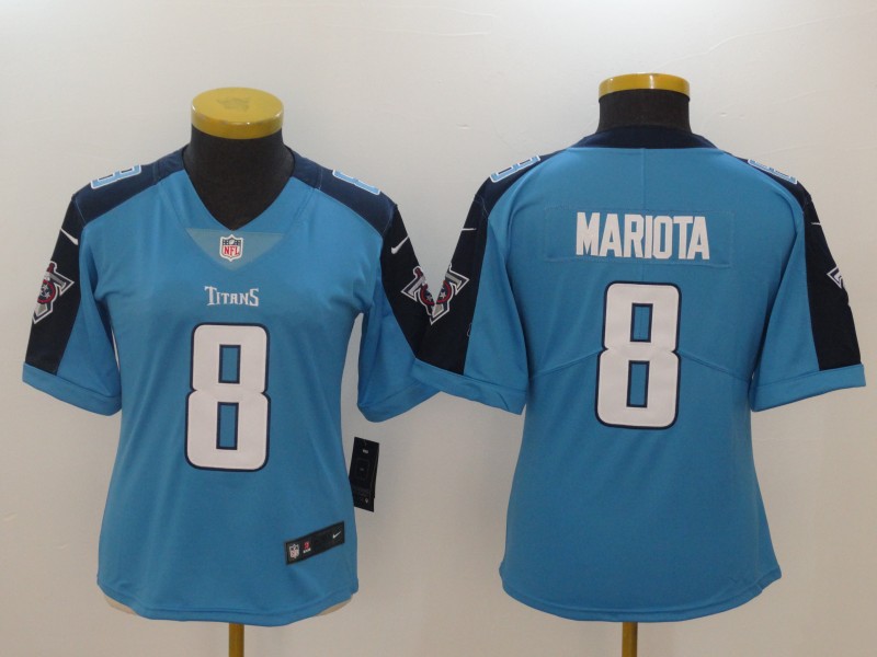 Women Tennessee Titans #8 Mariota Blue Nike Vapor Untouchable Limited NFL Jerseys